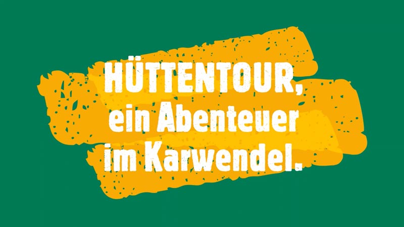 Hüttentour – ein Abenteuer im Karwendel. Grafik mit Typografie