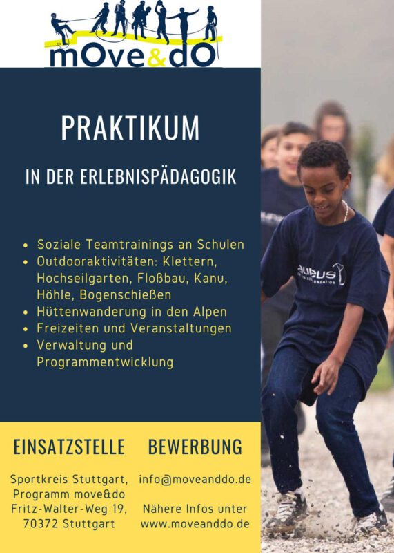 Praktikumsplatz Erlebnispädagogik bei move&do Stuttgart – Stellenbeschreibung